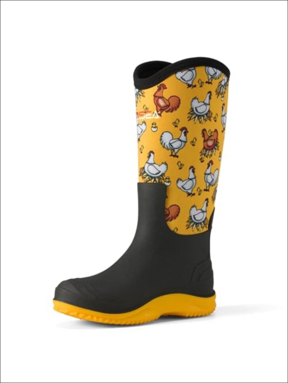 HISEA Women's Waterproof Tall Rain Boots Neoprene Mid-Calf Mud Garden